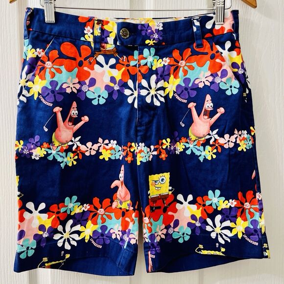 Loudmouth SpongeBob & Friends Aloha Men’s 30 Golf Shorts Flat Front Patrick - Picture 1 of 11